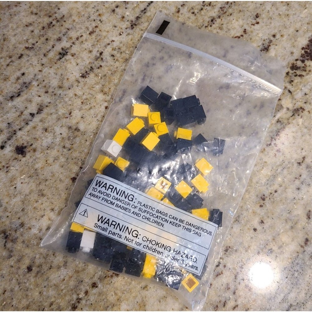 LEGO Bricks 1X1 Black Yellow White Building Pieces Bricks Lot